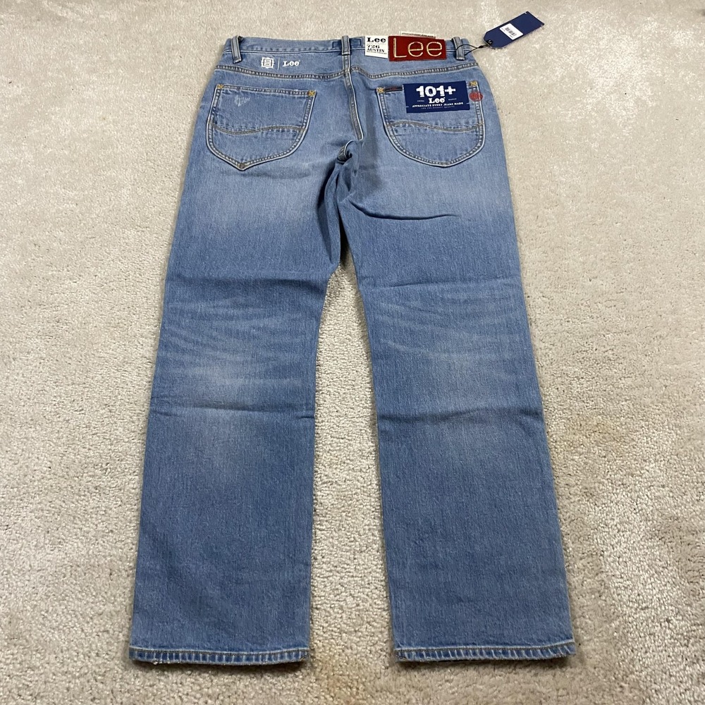 Lee 101 Jeans Mens 32x29 Blue 726 Austin Regular Straight Embroidered 112325554